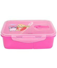 Lunch Box With Spoon Hamu Hamu Story Print - Pink