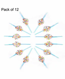 Funcart Party Time Theme Drinking Straws  - Pack of 12