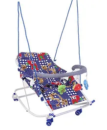 New Natraj Rocko Swing With Play Toys Giraffe Print - Blue