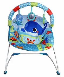 Mastela Musical Bouncer with Toy Bar Fish Print - Blue