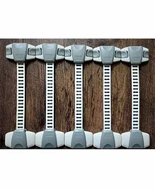 Blossom Adjustable Multi Utility Latch Pack of 5 - Grey