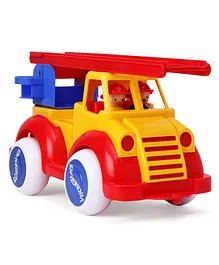 Viking Toys Free Wheel Fire Truck with Figures - Red Yellow