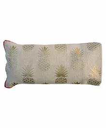 Kanyoga Eye Organic Flaxseed Filled Anti Stress Eye Pillow Pineapple Print - White Golden