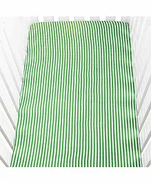 Theoni 100% Organic Cotton Muslin Striped Fitted Crib Sheet - Olive Green