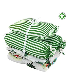 Theoni 100% Organic Cotton Cot Bedding Set - Green
