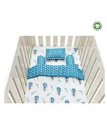 Theoni 100% Organic Cotton Crib Bedding Set - Blue