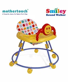 Mothertouch Smiely Round Walker With Toy Bar - White Yellow