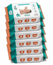 Buddsbuddy Combo of 6 Skincare Baby Wet Wipes With Aloe Vera- 72 Pieces