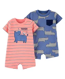 Carter's 2-Pack Cotton Rompers - Blue