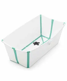 Stokke Flexi Bath Tub with Drain Plug - White Green