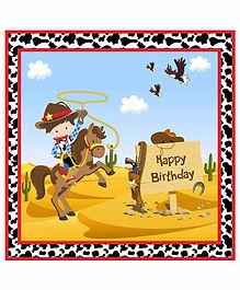 Untumble Cow Boy Theme Birthday Backdrop - Length 122 cm