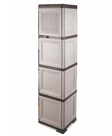 Aristo 4 Compartment Plastic Storage Cabinet - Grey