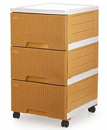 Aristo Lego 3 Layer Chest of Drawers with Wheels - Brown Yellow