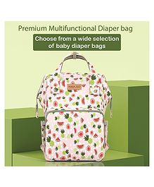 POLKA TOTS Diaper Bag Large Capacity Multifunctional Travel Backpack with 17 Pockets for Moms & Dads - Watermelon