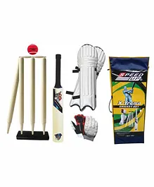 Speed Up X Treme Wooden Cricket Combo Set Size 4 - Multicolor