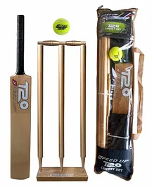 Speed Up T20 Wooden Cricket Combo Set Size 1 - Golden