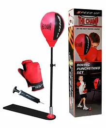 Speed Up Boxing Punch Stand with Gloves - Red