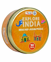Cocomoco Kids India Map Jigsaw Puzzle Multicolor - 30 Pieces