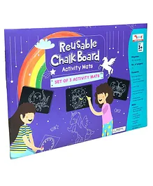 Cocomoco Chalkboard Wipe & Clean Activity Mats Set of 3 - Multicolor