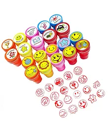 FunBlast Emoji & Motivation Text Stamps Pack of 20  - Multicolor