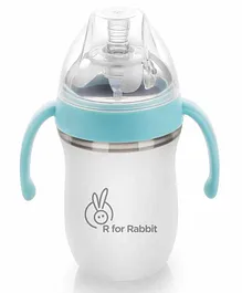 R for Rabbit First Feed Silicone Feeding Bottle Blue - 160 ml 