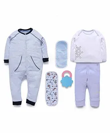 My Milestones Love Bundle Infant Clothing Gift Set B Pack of 6 - Blue