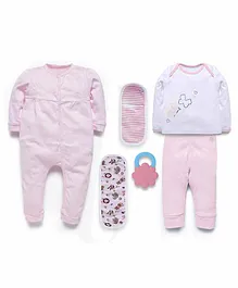 My Milestones Love Bundle Infant Gift Set Pack of 6 - White Pink