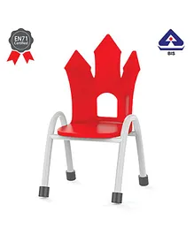 OK Play Kids Chair Castle Design Red - Height 12 Inches