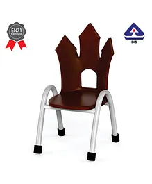 OK Play Kids Chair Castle Design Brown - Height 8 Inches