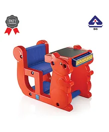 Ok Play Attached Chair And Table Set - Red And Blue