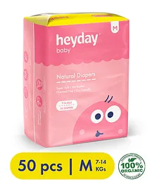 Heyday Natural & Organic Medium Baby Diapers - 50 Pieces