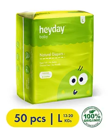 Heyday Natural & Organic Large Baby Diapers - 50 Pieces