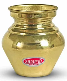 Shripad Steel Home Miniature Brass Ganpati Loti Toy - Golden