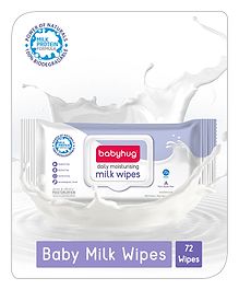 Babyhug Milk Daily Moisturising Baby Wet Wipes 98% Water - 72 Pieces