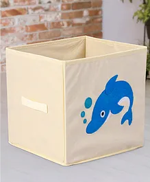 Zoe Storage Box Dolphin Embroidery - Cream