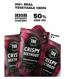 To Be Honest Crispy Beetroot Chips Pack of 3 - 60 gm each