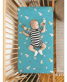 Rabitat Organic Cotton Fitted Crib Sheet So The Adventure Begins - Pink