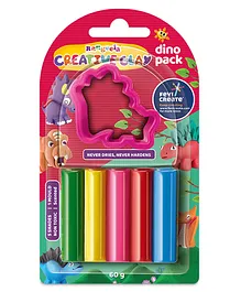 Rangeela Creative Dino Pack Modelling Clay Multicolor - 60 Gm