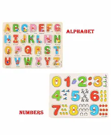 Crackles Wooden Capital Letters & Number Peg Puzzle Set of 2 - 36 Pieces