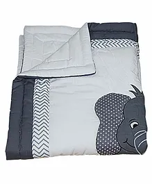 Oscar Home Baby Quilt Elephant Patch - Grey