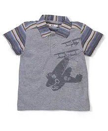 Enfant Airplane Print T-Shirt - Grey