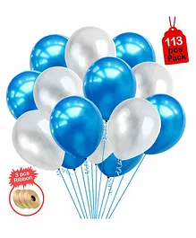 Party Propz Metallic Balloons Blue and White - Pack of 113