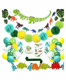 Party Propz Dinosaur Theme Decoration Kit Green - Pack of 69