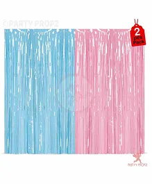 Party Propz Foil Curtain Pink Blue  - 2 Pieces