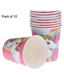 Funcart Unicorn Theme Disposable Cup Pink - Pack of 10