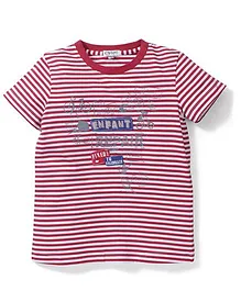 Enfant Stripe Print T-Shirt - Red
