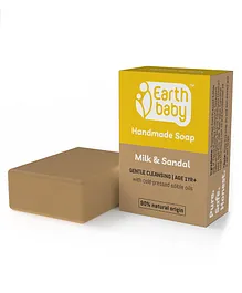 earthBaby Natural Handmade Milk & Sandal Bath Soap - 100 gm