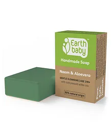 earthBaby Natural Handmade Neem & Aloevera Bath Soap - 100 gm