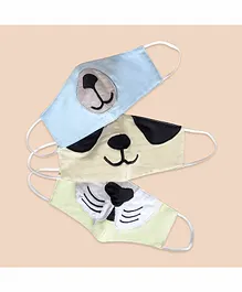 Masilo 100% Cotton Face Protection Masks Animal Print - Set of 3