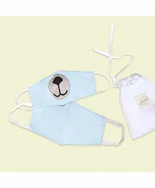 Masilo 100% Cotton Face Protection Masks Blue - Pack of 2